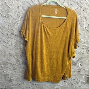 Women’s Plus Size J Crew Mustard 100% Linen Top Comfy Size XXXL Worn 1x